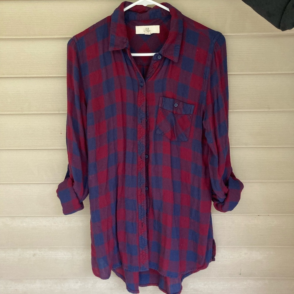 Thread & Supply Tinsel Flannel Button Down Size M Medium